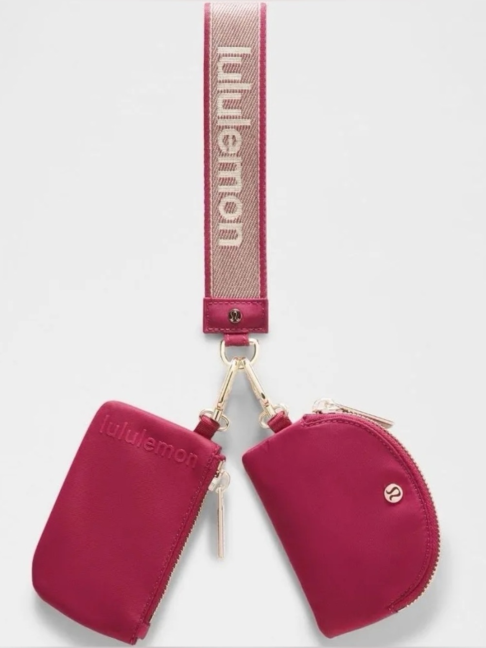 Lululemon dual pouch metallic wordmark